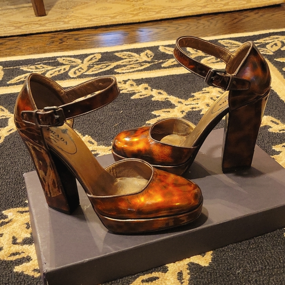 Prada Platform Shoes Tortoise Pattern